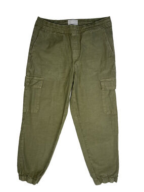Everlane Jogger Pants Women's Large Organic Cotton Cargo Pullon Pants Army Green